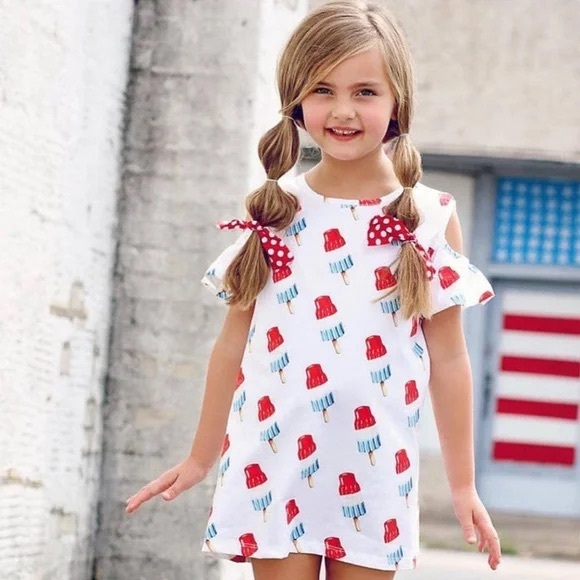 Lola + The Boys Other - Lola + The Boys Bombpop Americana Patriotic Dress/tunic sz 8